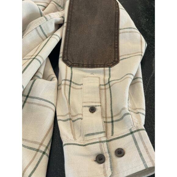 Ridgecut Toughwear tan/green plaid button workshirt elbow patch XL 100% cotton - Picture 4 of 12
